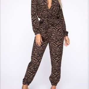 Animal print jumpsuit